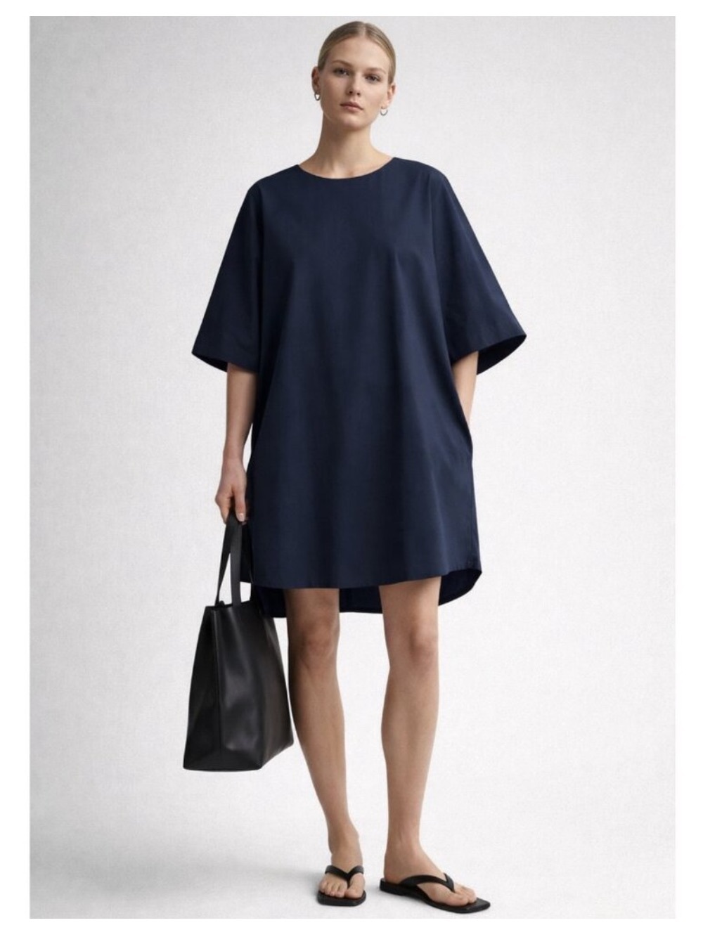 COS oversized navy shift dress Size 8